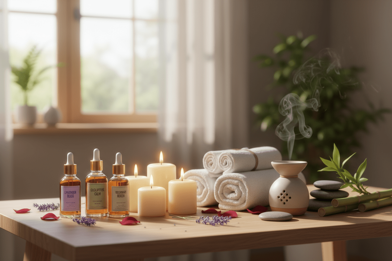 🌸 Aromatic Relaxation: How to Create a Spa Day at Home with Natural Oils - Brahmi Naturals
