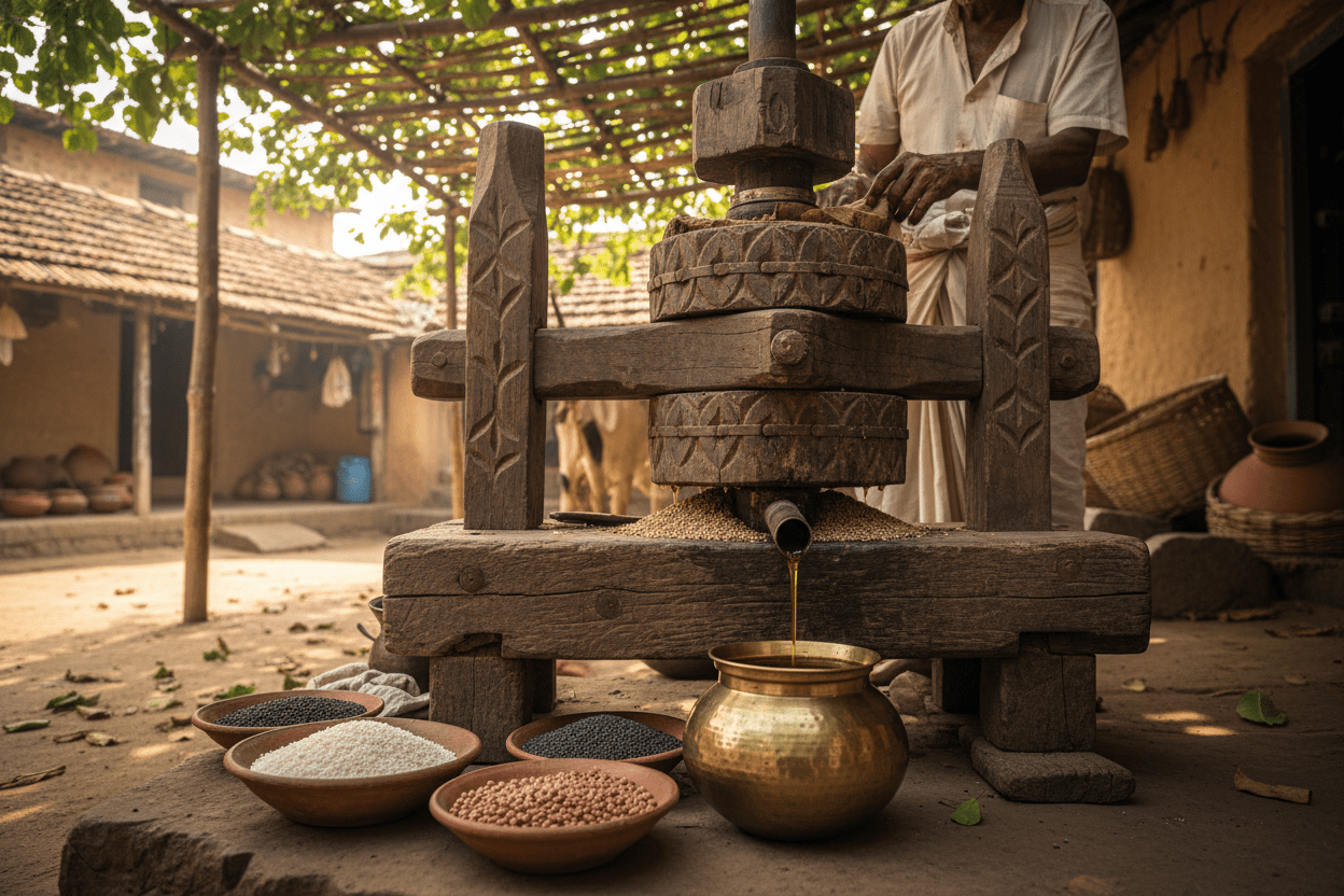 🌿 The Ancestral Wisdom Behind Wood Pressed Oils: A Tradition Revived