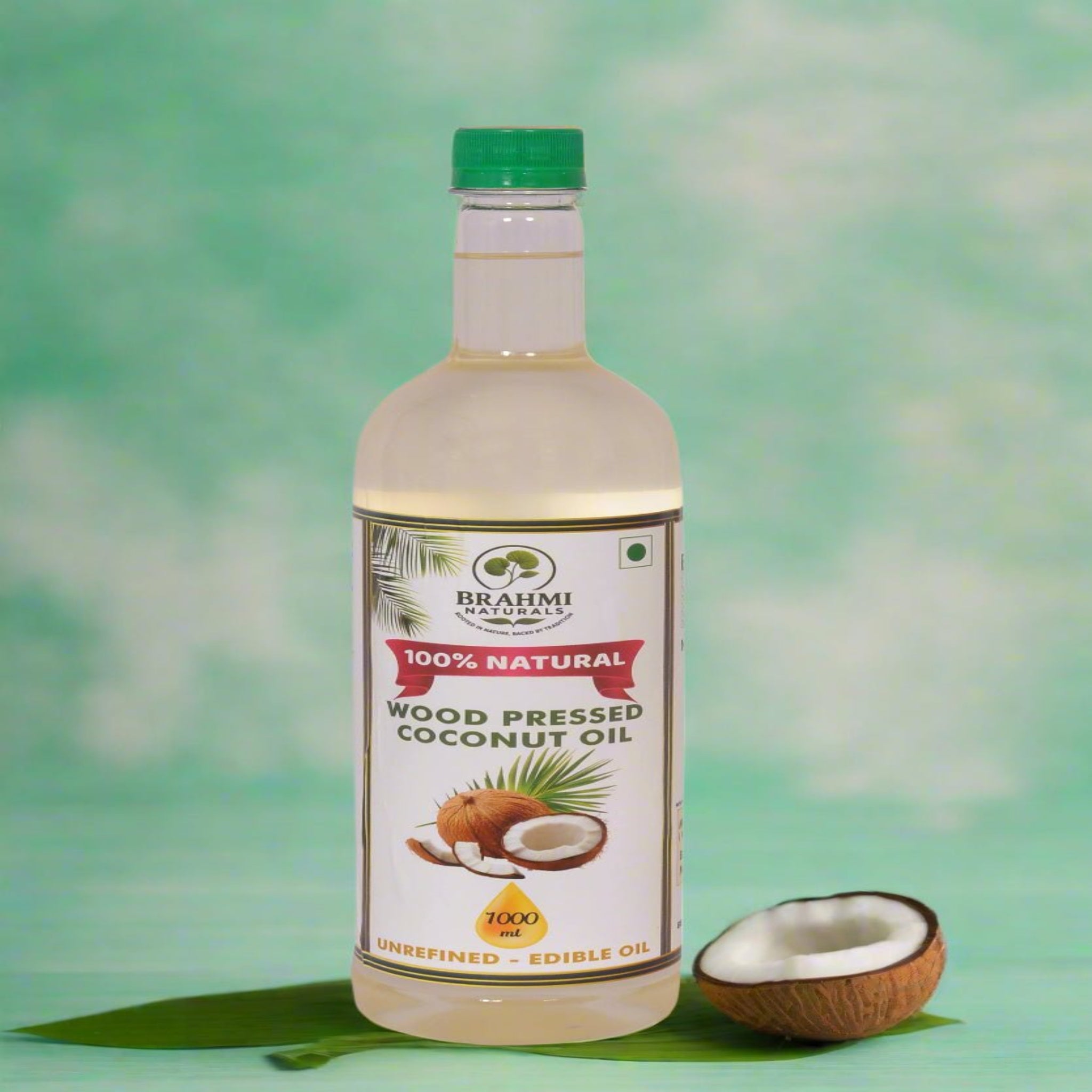 Wood Pressed Coconut Oil - 1000 ml - Brahmi Naturals