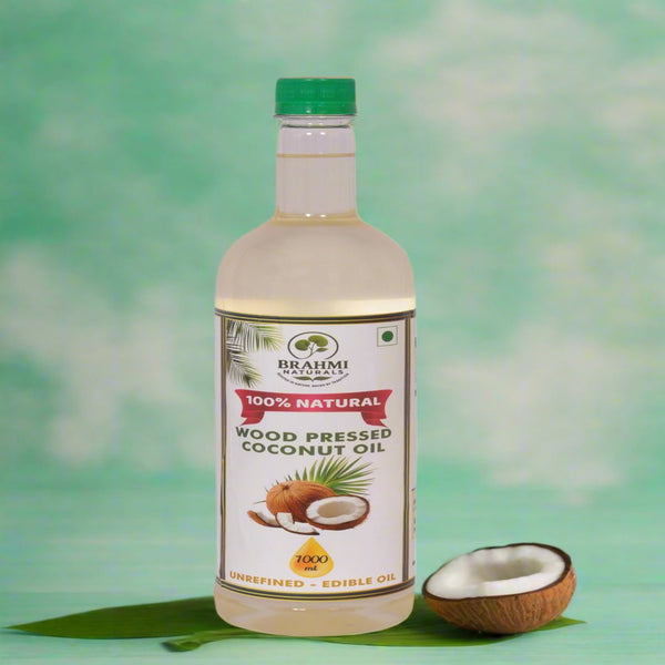 Wood Pressed Coconut Oil - 1000 ml - Brahmi Naturals